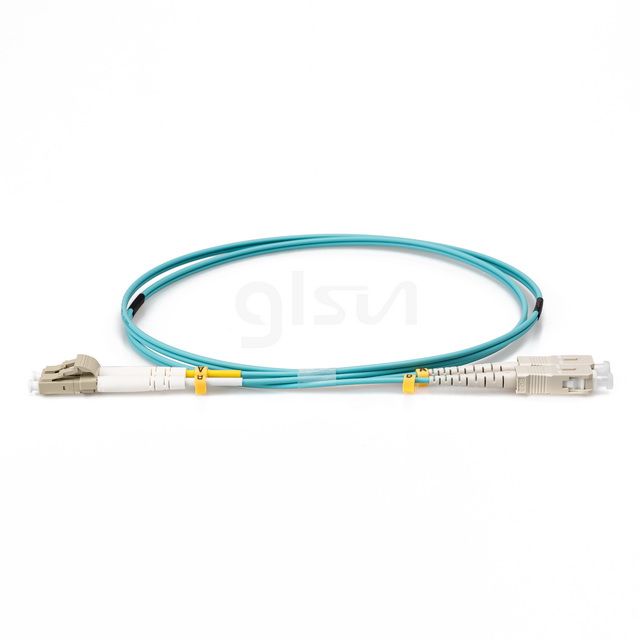 1m Fiber Optic Patch Cable LC UPC to SC UPC Duplex OM3