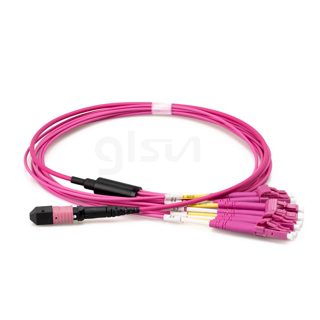 1m MTP Female to 4 LC 8 Fibers OM4 Multimode Elite Breakout Cable