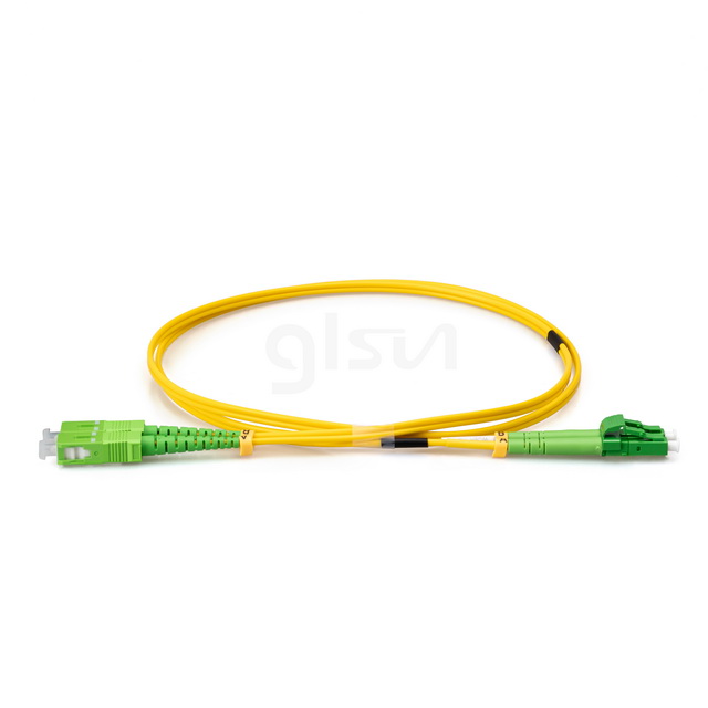 2m Fiber Optic Patch Cable LC APC to SC APC Duplex OS2